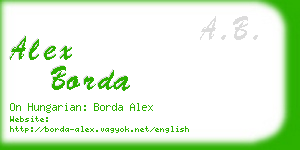 alex borda business card